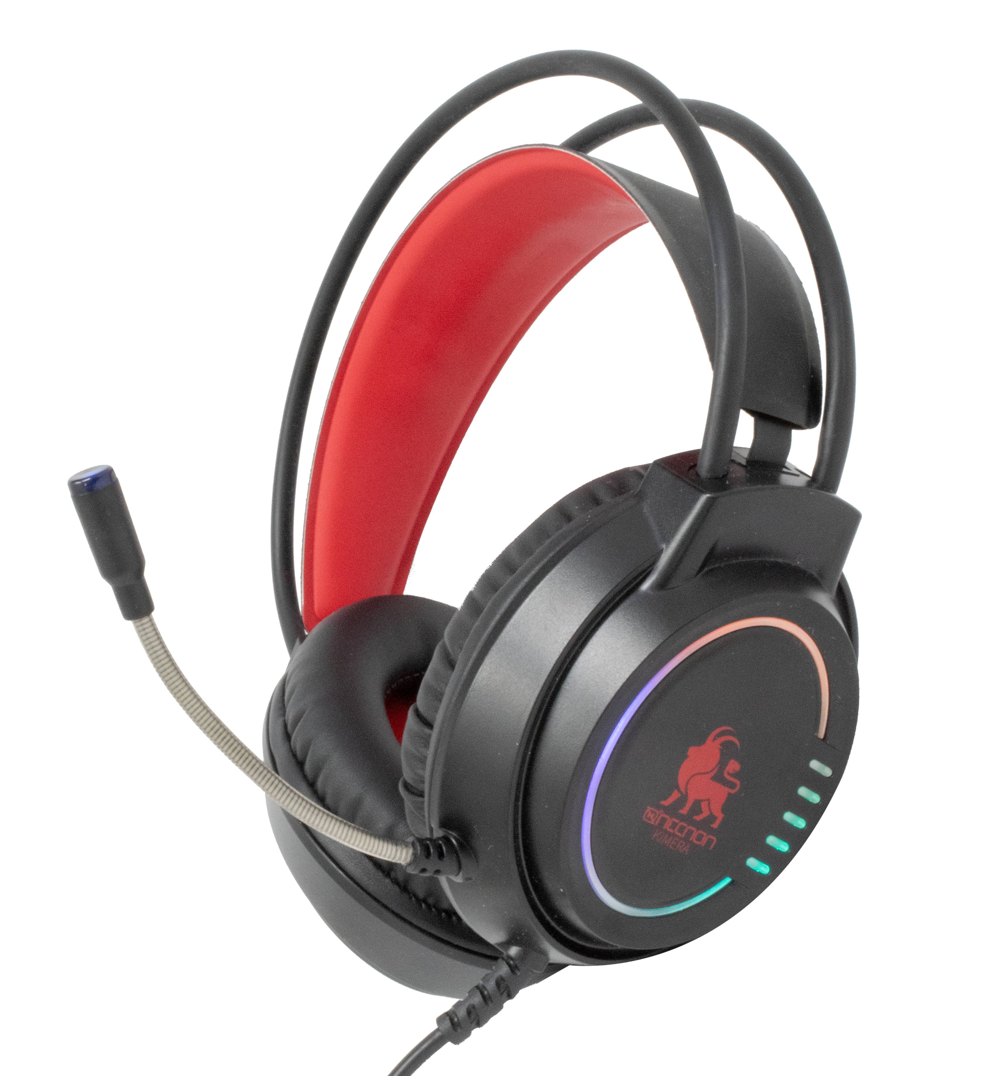 AUDIFONOS HEADSET GAMING OVER-EAR NBHG KIMERA RGB ALAMBRICO 3.5MM USB PC CONSOLAS CELULAR MICROFONO FLEXIBLE INC ADAPTADOR ROJO - AUDIFONOS HEADSET GAMING OVER-EAR NBHG KIMERA RGB ALAMBRICO 3.5MM USB PC CONSOLAS CELULAR MICROFONO FLEXIBLE INC ADAPTADOR ROJO -